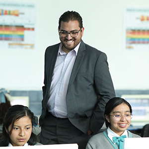 Image of a teacher in a classroom