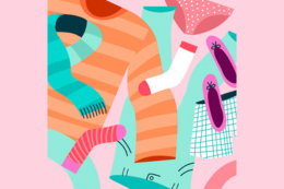 Illustration of clothes (sock, scarf, shoes....)