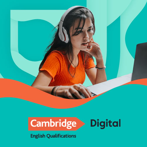 Female student at computer with CEQs Digital logo