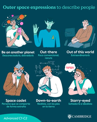 Instagram post with illustrations about outer space expressions
